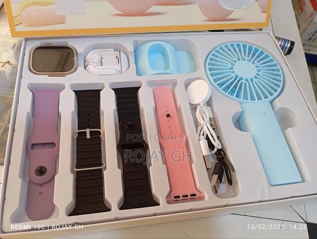 D96 Ultra Smart Watch, Earbud Rechargeable Fan - Blue photo 4