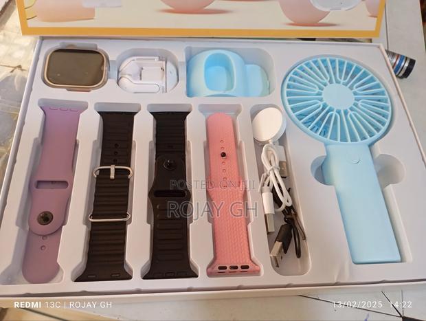 D96 Ultra Smart Watch, Earbud Rechargeable Fan - Blue photo 5