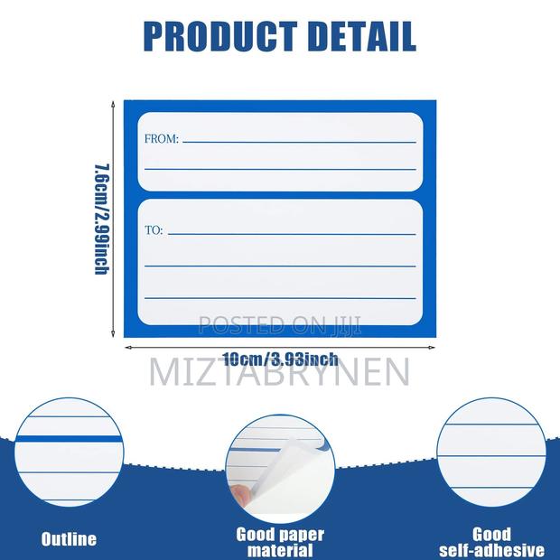 Blue Self-Adhesive Package Delivery Stickers photo 2