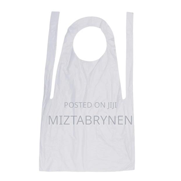 100 White Lightweight Poly Disposable Aprons photo 3