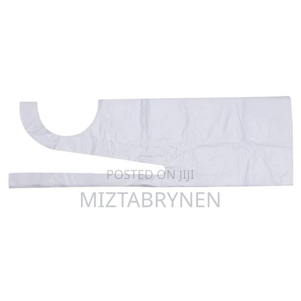100 White Lightweight Poly Disposable Aprons photo 4