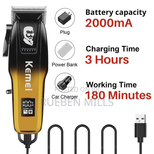 2000mah New Design Latest Kemei Barbering Shop Machine · Photo 2