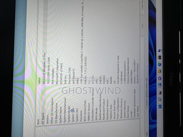 Laptop Dell Precision 7560 32GB Intel Core I7 SSD 512GB