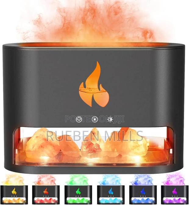 7 Colors Flame Light Natural Salt Rock Diffuser Humidifier · Photo 4