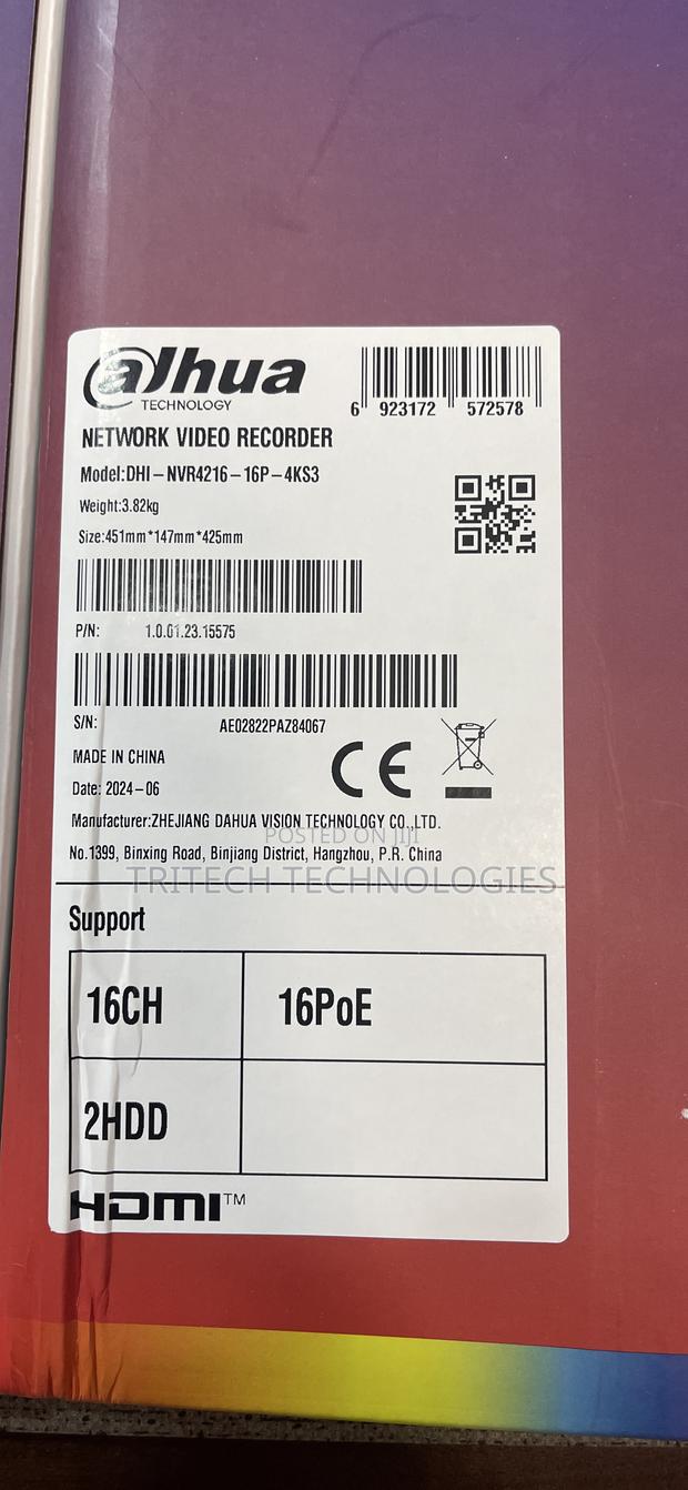 Dahua Nvr4216-16p-4ks3 16ch 16poe2hdd Network Video Recorder · Photo 2