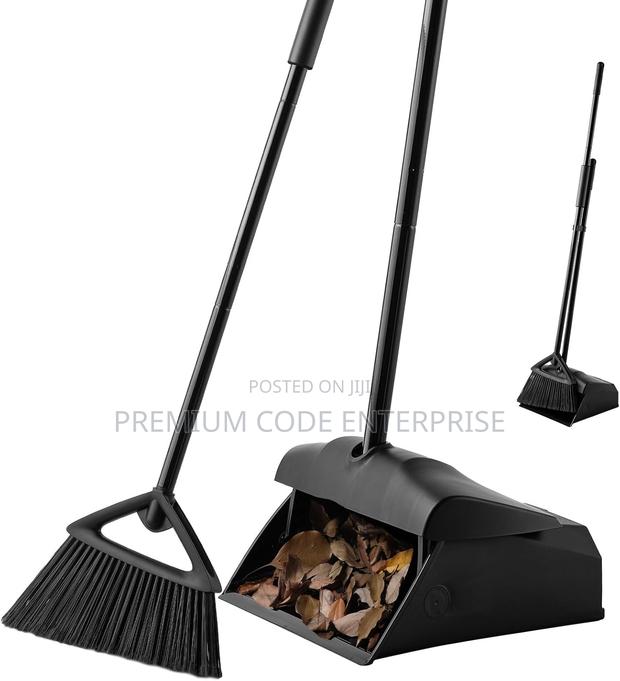 Long Handled Dustpan With Broom, Set - Black · Photo 4