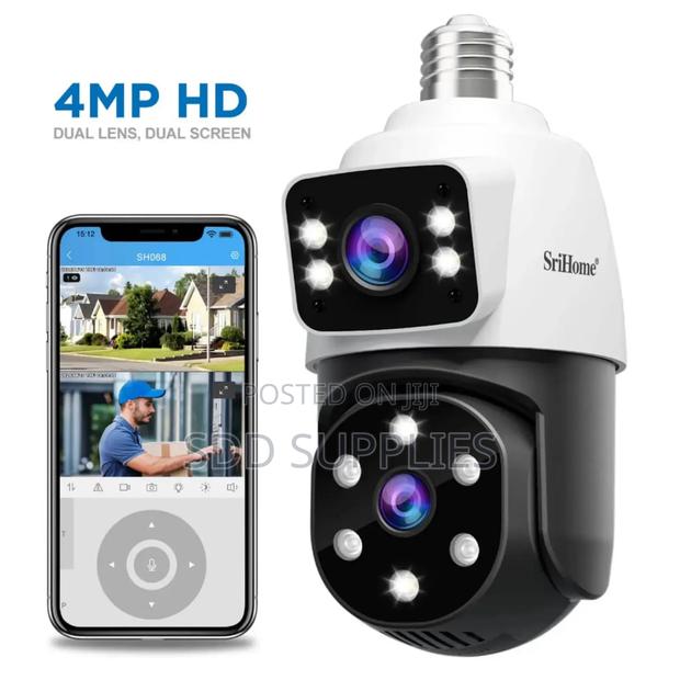 High Quality Dual Lens Bulb Security Camera .