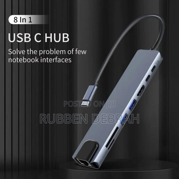 Type C Usb 8 in 1 3 1 to Hdmi Hub Adapter With Sd Tf Rj45 photo 12