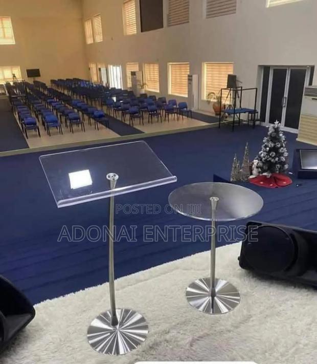 Acrylic Arc Pulpit Podium Stand With Side Table Ahb548xc · Photo 2