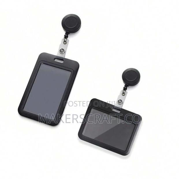 ID Card Holder With Retractable Clips
