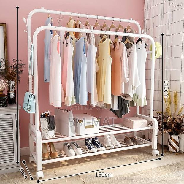 STARMS Clothes Rack on Wheels, Metal Heavy Duty Garment Rack · Photo 2