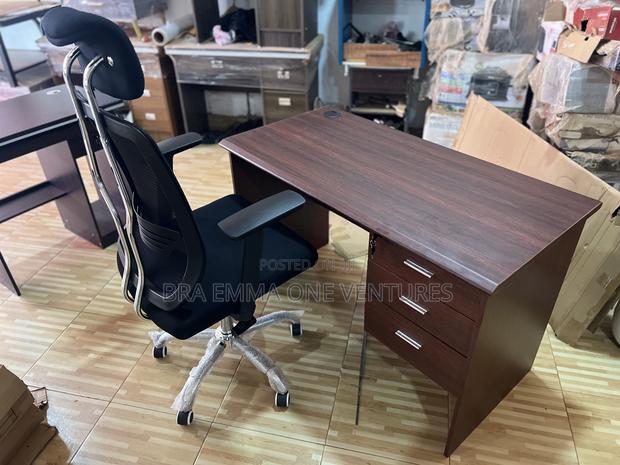 1.2m Office Table With Drawers and Swivel Chair · Photo 4