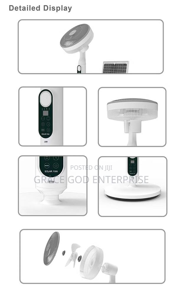 Portable Stand Pedestal Solar Fan With Panel(Last Over10hrs) photo 5