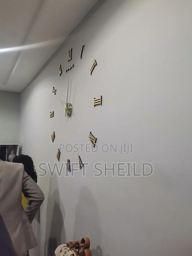 Gold Roman Numeral 3d Wall Clock Large 100 to 120cm