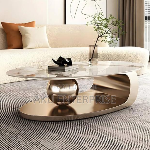 Marble Centre Table Coffee Table Gold and Black · Photo 3