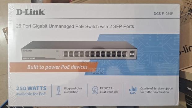 D-Link 24port Gigabit Unmanaged Poe Switch+2sfp DGS-F1024p · Photo 2