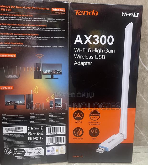 U2 V5.0 Ax300 Wi-fi 6 High Gain Wireless Usb Adapter · Photo 3