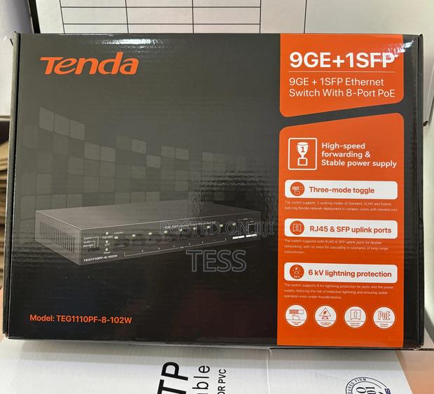 Tenda 8 Port Gigabit Poe Switch Teg1110pf-8-102w · Photo 3