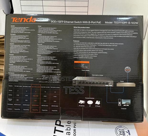 Tenda 8 Port Gigabit Poe Switch Teg1110pf-8-102w · Photo 4