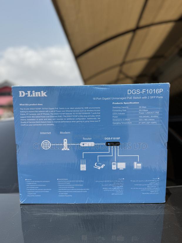 D-Link 16 Port Gigabit Unmanaged Poe Switch 2 SFP Ports photo 2