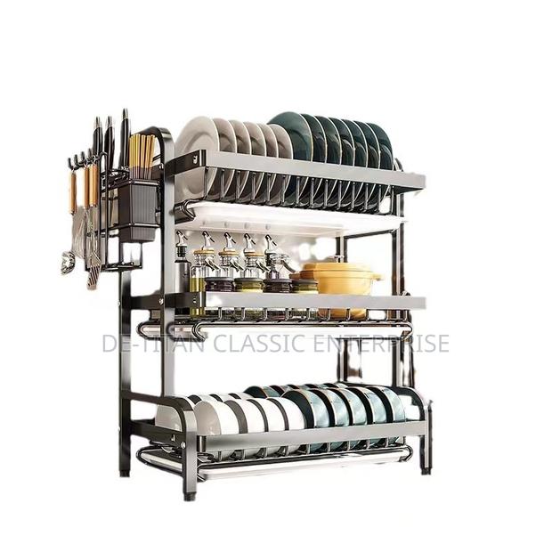 Multipurpose 3-Tier Over-Sink Dish Drying Rack - Black · Photo 3
