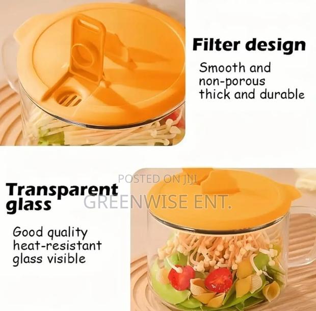High Borosilicate Glass Bento Box With Lid Handle photo 2