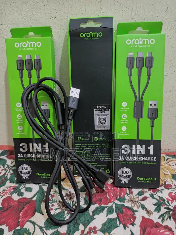 Oraimo Duraline 3a 3in1 Charging Cable 1.2m · Photo 3