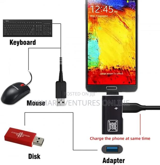 2in1 Usb-C Type-C to Usb 3.0 Female Otg Dc Power Adapter photo 2