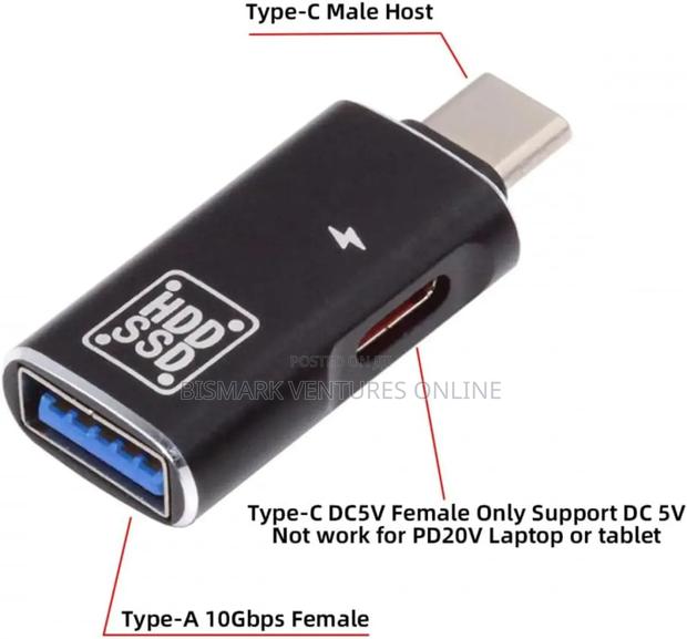 2in1 Usb-C Type-C to Usb 3.0 Female Otg Dc Power Adapter photo 13