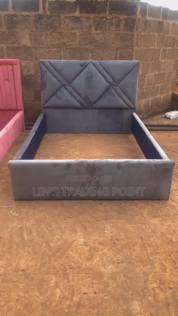Quality Gray Double Bed Frame/ Suede Fabric · Photo 3