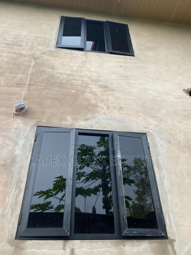Black Colour Casement Windows With Middle Fix Module. photo 3