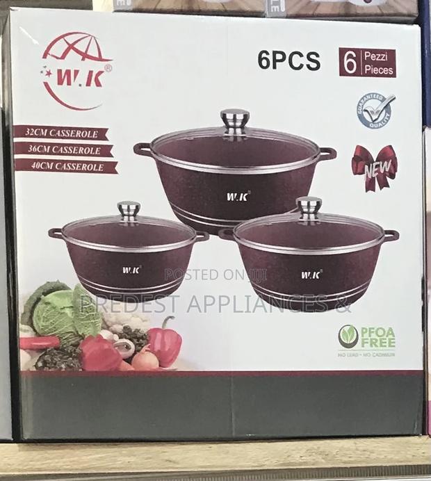 W.K 6pcs Casserole Cookware Set Big Sizes