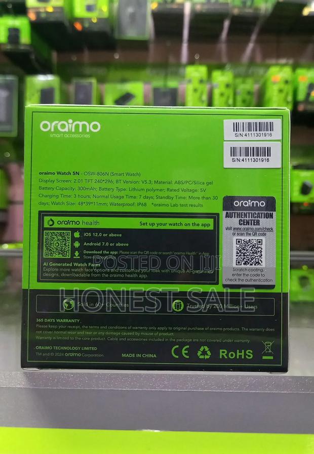 Oraimo Watch 5n 2.01'' TFT Ip68 Smart Watch · Photo 4