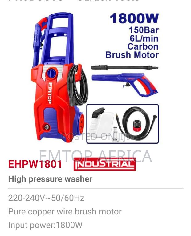 Emtop Ehpw1801 Pressure Washer 1800w–Power Meets Durability photo 2