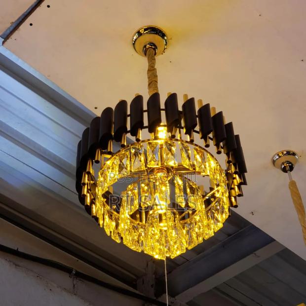 Black and Gold Crystal Mini Chandelier Light. · Photo 2