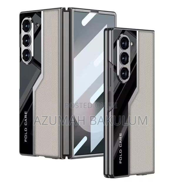 Galaxy Z Fold 6 Electroplated Plain Leather Case