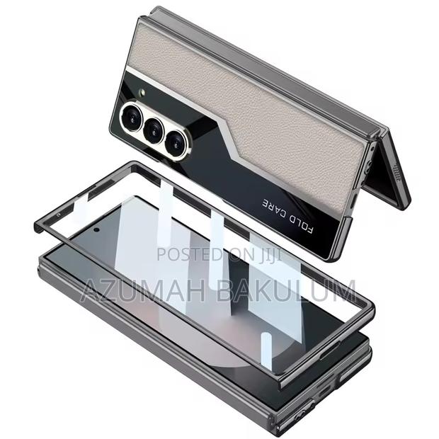 Galaxy Z Fold 6 Electroplated Plain Leather Case photo 2
