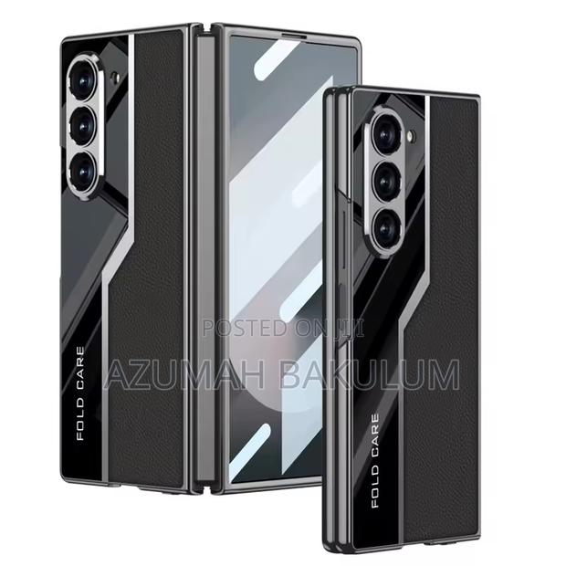 Galaxy Z Fold 6 Electroplated Plain Leather Case photo 3