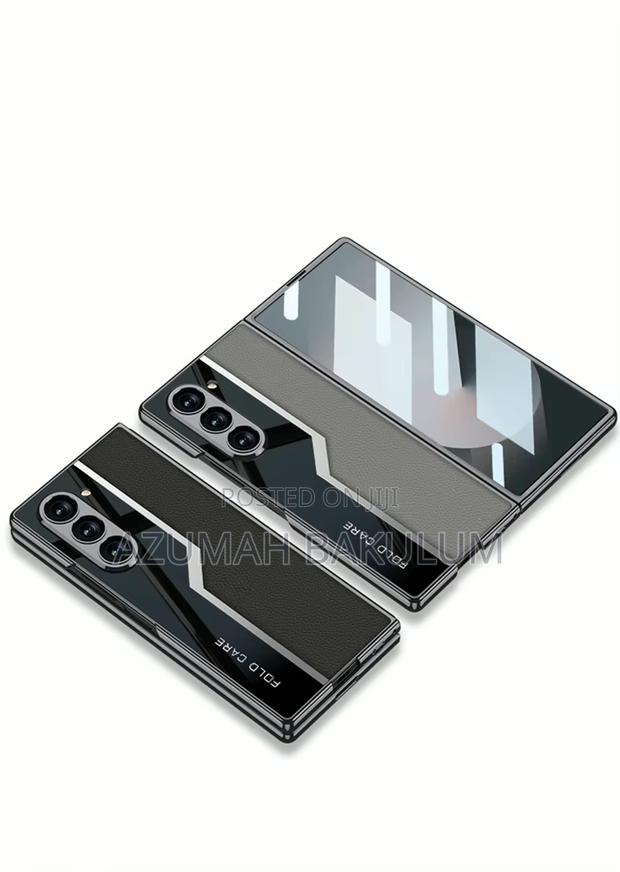 Galaxy Z Fold 6 Electroplated Plain Leather Case photo 6