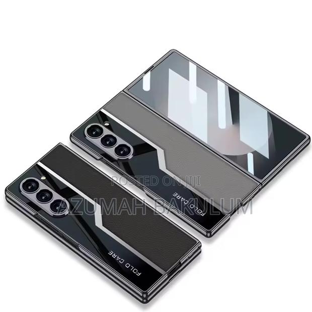 Galaxy Z Fold 6 Electroplated Plain Leather Case photo 8