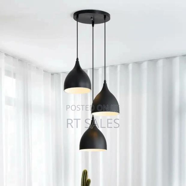 Black Round and Long Base Ceiling Pendant Light. · Photo 4