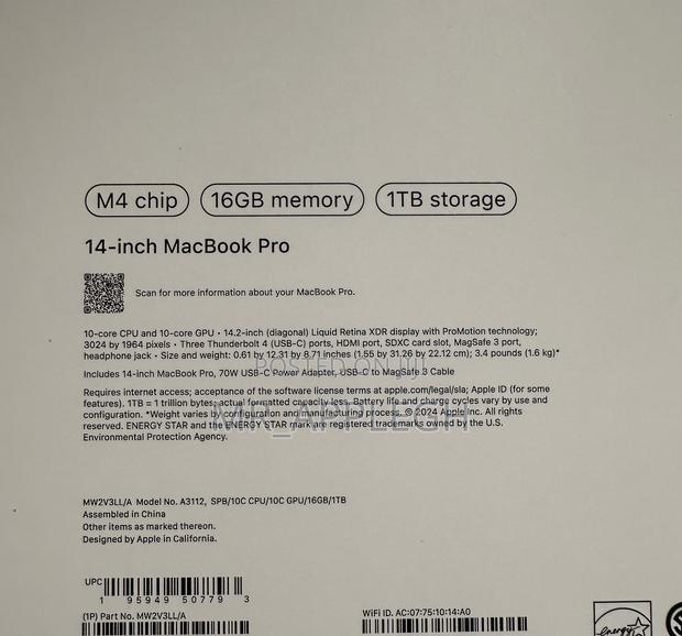 New Laptop Apple MacBook Pro 2024 M4 14-inch 16GB Apple M4 SSD 1T photo 2