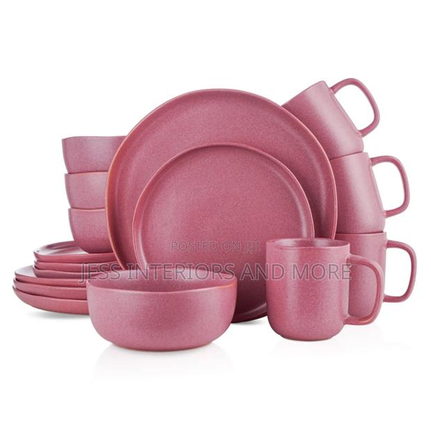 16-Piece Dinnerware Set Stoneware
(Pink) · Photo 3