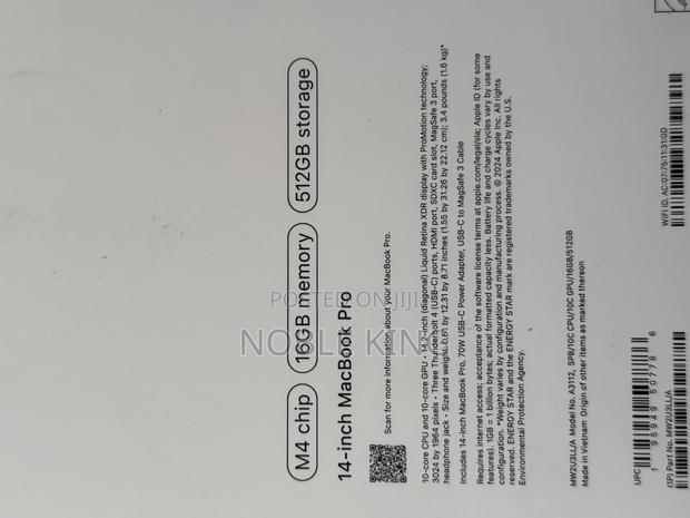 New Laptop Apple MacBook Pro 2024 M4 14-Inch 16GB Apple M4 SSD 512GB · Photo 1
