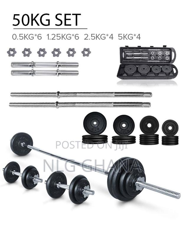 50kg Adjustable Cast Iron Barbell Dumbbells Set Hj_a070a · Photo 2