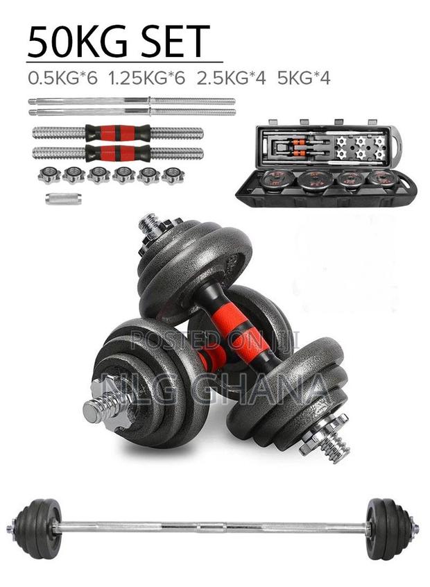 50kg Adjustable Cast Iron Barbell Dumbbells Set Hj_a070a · Photo 3