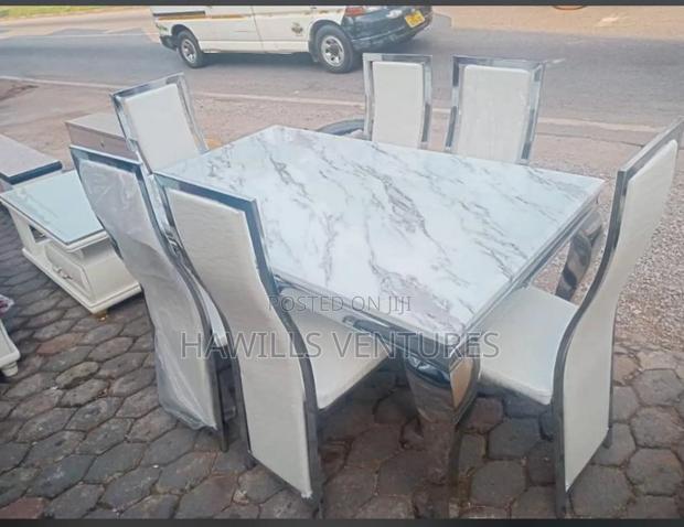 Marble Dining Set With (6)Chairs. · Photo 2