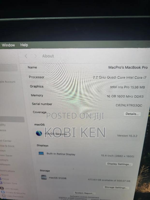 Laptop Apple MacBook Pro 2014 16GB Intel Core I7 SSD 512GB photo 3