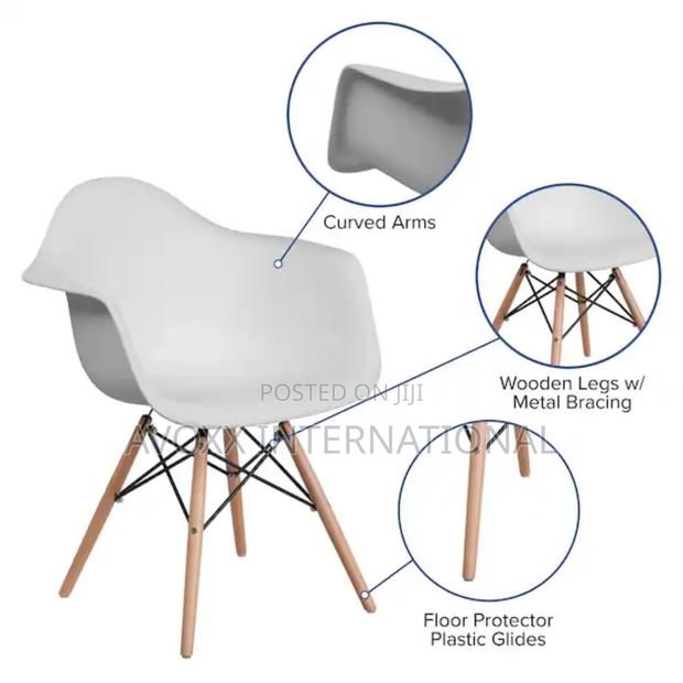 Siete Siete Set of 2 Eames Style Dining Chairs W/Arms- White photo 3