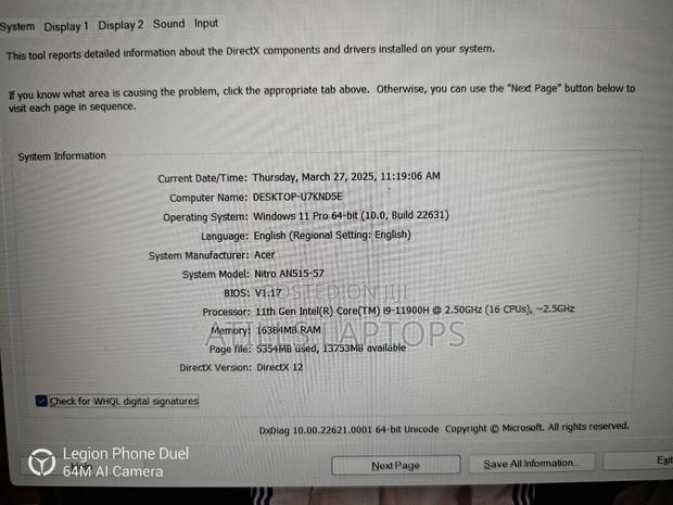 Laptop Acer Nitro 5 16GB Intel Core I9 SSD 512GB photo 11